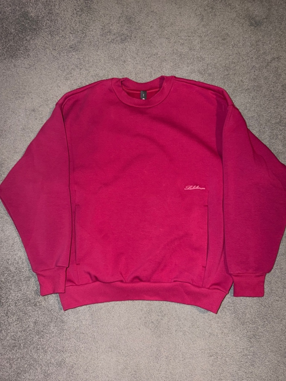 NWOT Lululemon Men’s Big Cozy Crew in Berry Rumble Large - Picture 5 of 13